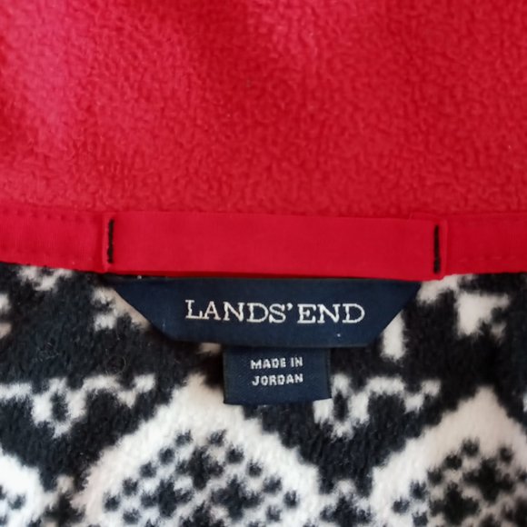 Lands End snowflake Print fleece jacket - Picture 3 of 6